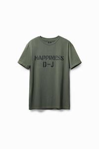 T-shirt met Happiness - GREEN - S