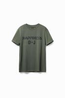 T-shirt met Happiness - GREEN - S - thumbnail