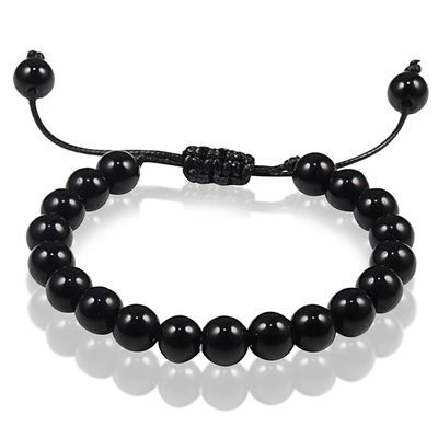 Verstelbare kralen armband Memphis Zwart Onyx 8mm