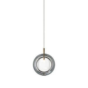 Bomma Lens Single Hanglamp - Helder glas - Geborsteld goud