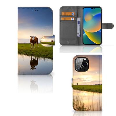 iPhone 14 Pro Max | Telefoonhoesje | Met pasjeshouder | Koe
