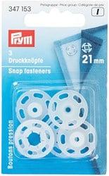 Prym Aannaaidrukknopen Rond Transparant 21 mm