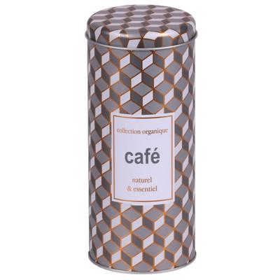 Koffie pads bewaarblik - metaal - retro print - 8 x 18 cm - koffiepads