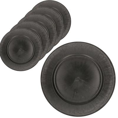 Othmar Decorations Diner/kerstdiner onderborden - 8x - mat zwart - 33 cm - rond Othmar Decorations Diner/kerstdiner onderborden - 8x - mat zwart - 33 cm - rond