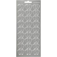 Creativ Company Stickers, voeten, vel 10x23 cm, zilver, 1 vel