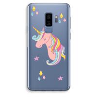 Roze eenhoorn: Samsung Galaxy S9 Plus Transparant Hoesje - thumbnail
