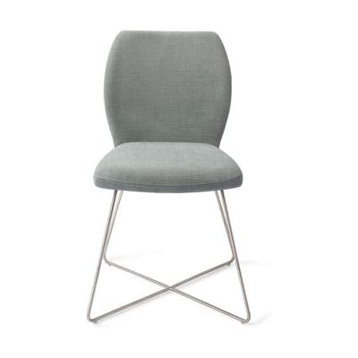 Jesper Home Ikata eetkamerstoel Breezy Blue cross steel