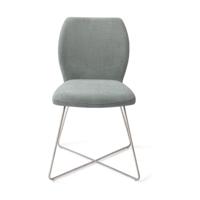 Jesper Home Ikata eetkamerstoel Breezy Blue cross steel