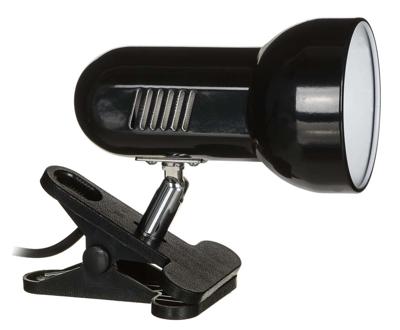 Activejet Clip-on bureaulamp, zwart, metaal, E27 schroefdraad