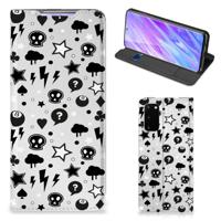 Mobiel BookCase Samsung Galaxy S20 Silver Punk Mobiel BookCase Samsung Galaxy S20 Silver Punk