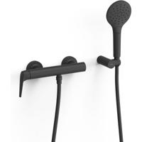 Douchekraan Tres Fuji | Opbouw | Mengkraan | 1-hendel | hoh 15 cm | Incl.Handdoucheset | Zwart mat