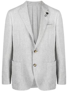 Lardini blazer en laine mélangée à simple boutonnage - Gris