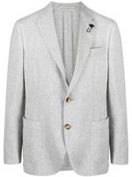 Lardini single-breasted wool-blend blazer - Gris - thumbnail