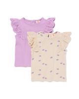 HEMA Baby T-shirts Rib Bessen - 2 Stuks Paars (paars)
