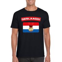 Geslaagd vlag t-shirt zwart heren - thumbnail