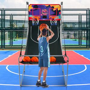 Binnen Elektronische Basketbal Spel Schieten Machine Elektronische Automatische Score Incl. 4 Ballen Paars + Zwart