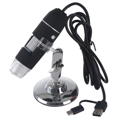 1000X Vergrootglas HD 0.3 MP beeld sensor 3 in 1 USB digitale microscoop met 8 LED & professionele standaard (grijs)