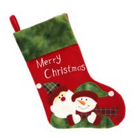 Unique Living kerstsok - rood/groen - B25 x H45 cm - polyester - Merry Christmas - thumbnail