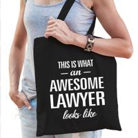 Cadeau tas - Awesome lawyer - advocate - zwart - voor dames - advocaat tasje
