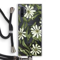 Wit bloemenpatroon: Samsung Galaxy Note 10 Plus Transparant Hoesje met koord