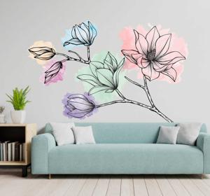 Bloemen muursticker magnolia