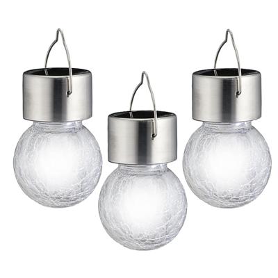 3x solar party verlichting hanger voor buiten - 13 cm - led-verlichting - tuinverlichting