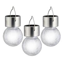 3x solar party verlichting hanger voor buiten - 13 cm - led-verlichting - tuinverlichting