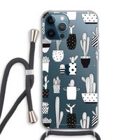 Cactusmotief: iPhone 12 Pro Max Transparant Hoesje met koord