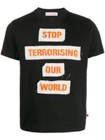 Walter Van Beirendonck Pre-Owned t-shirt à patch Stop Terrorising Our World - Noir