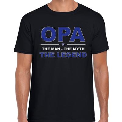 Opa the man the myth the legend t-shirt - voor heren - zwart - verjaardag / Vaderdag - cadeau shirt