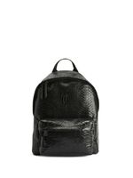 Giuseppe Zanotti sac à dos Bud à effet peau de serpent - Noir