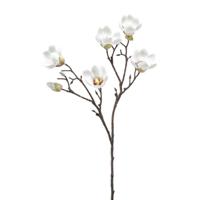 Kunstbloem Magnolia tak - 65 cm - creme wit - Kunst zijdebloemen - thumbnail