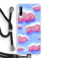 Roze wolken met vogels: Huawei P Smart Pro Transparant Hoesje met koord