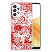 Silicone Back Case Samsung Galaxy A33 5G Angel Skull Rood