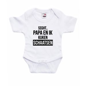 Sssht kijken schaatsen verkleed/cadeau baby rompertje wit jongens/meisjes EK / WK supporter