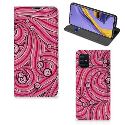 Samsung Galaxy A51 | Bookcase | Swirl Pink