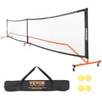 VEVOR Pickleball-netset, draagbaar pickleball-systeem van normaal formaat met draagtas, ballen en wielen, weerbestendig stevig metalen frame en sterk PE-net 6720x730x945mm