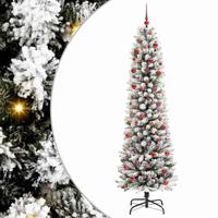 Kunstkerstboom met 300 LED Wit 210 cm PVC en Metaal en Plastic