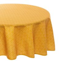 Tafelkleed rond 180 cm etnisch print - oker geel - polyester