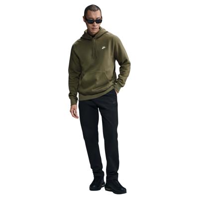 Nike Sportswear Club Fleece Hoodie Olijfgroen Wit