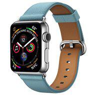 Classic lederen bandje - Licht blauw - Geschikt voor Apple Watch 42mm / 44mm / 45mm / 49mm - thumbnail