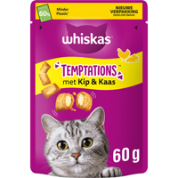 Whiskas Temptations Kattensnacks met Kip & Kaas 60 g bij Jumbo
