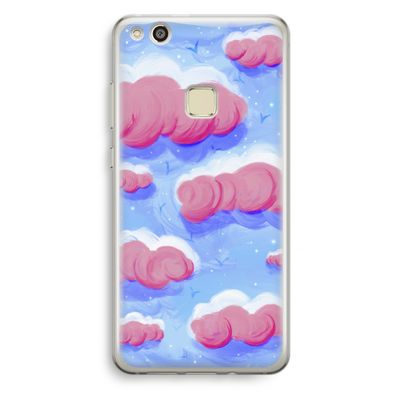 Roze wolken met vogels: Huawei Ascend P10 Lite Transparant Hoesje