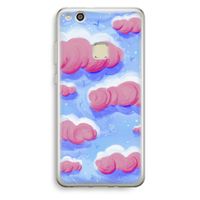 Roze wolken met vogels: Huawei Ascend P10 Lite Transparant Hoesje