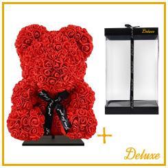 Beer DELUXE op standaard 40cm - rood foam - in luxe cadeauverpakking 40 cm