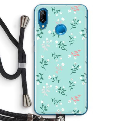 Small white flowers: Huawei P20 Lite Transparant Hoesje met koord