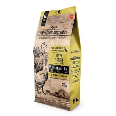 WIEJSKA ZAGRODA Turkey with goose M - droog hondenvoer - 20kg