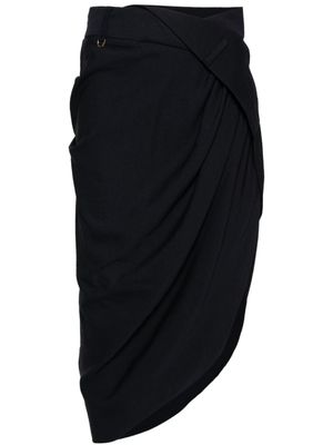 Jacquemus jupe mi-longue La Jupe Saudade drapée - Bleu Jacquemus jupe mi-longue La Jupe Saudade drapée - Bleu