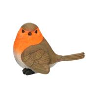 Beeldje roodborstje vogel - type 3 - van 11 cm - binnen en buiten