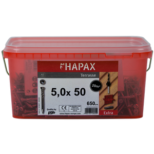 pgb-Europe - HAPAX hardhoutschroeven 5x50 A2 (set)/emmer - HAP020A00SET050M